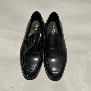 Aldo Dress Loafers Black Shiny Mens Size 10.5